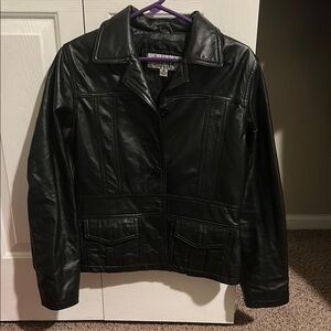 Wilsons Leather Black Leather Jacket Classic Design
